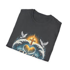 Made new christian baptism renewal cross heart waves doves faith T-Shirt