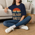 Ready For The Battle 1 Corinthians 16 13 Christian Warrior Mountain Sunset T-Shirt