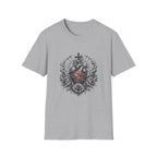 Sacred Heart Barbed Wire Cross Dark Roses Anatomical Heart T-Shirt