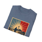 Walk By Faith Not By Sight Christian Cross Sunset Bible Verse Inspirational T-Shirt