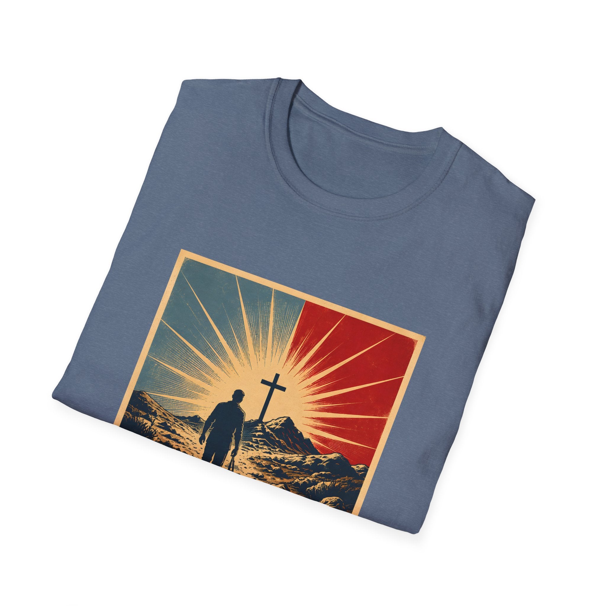 Walk By Faith Not By Sight Christian Cross Sunset Bible Verse Inspirational T-Shirt
