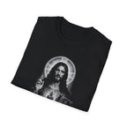 sacred heart of jesus christ with holy bible catholic christian religious image of jesus T-Shirt