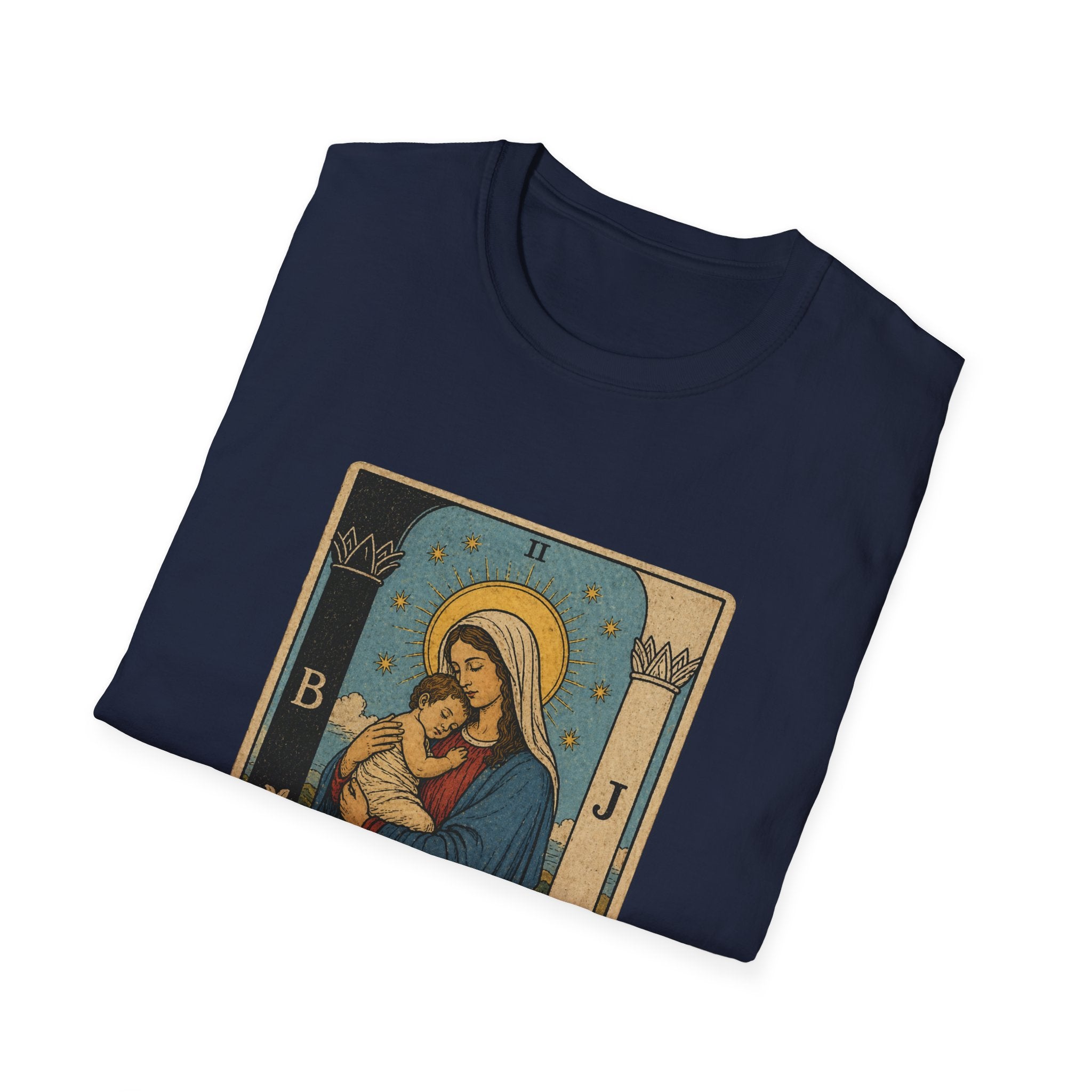 Holy mother mary vintage catholic art icon with baby jesus T-Shirt