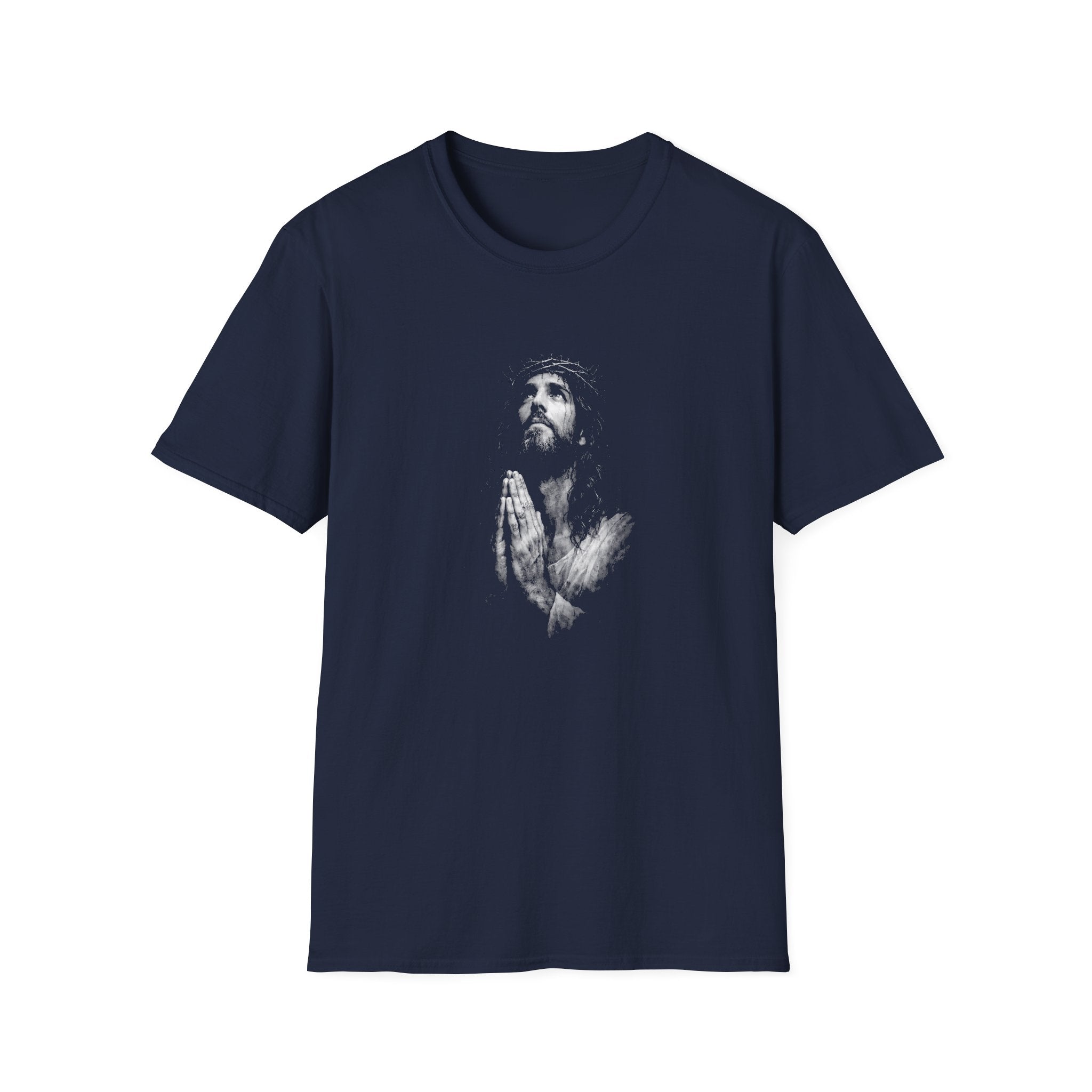 Jesus Christ Praying Crown Of Thorns Christian Faith Easter Good Friday Salvation Art T-Shirt