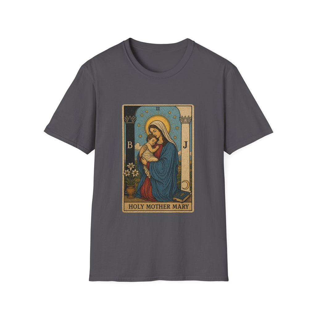 Holy mother mary vintage catholic art icon with baby jesus T-Shirt