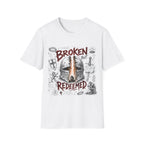 Broken But Redeemed Christian Warrior Armor Of God Faith Over Fear Helmet And Cross T-Shirt