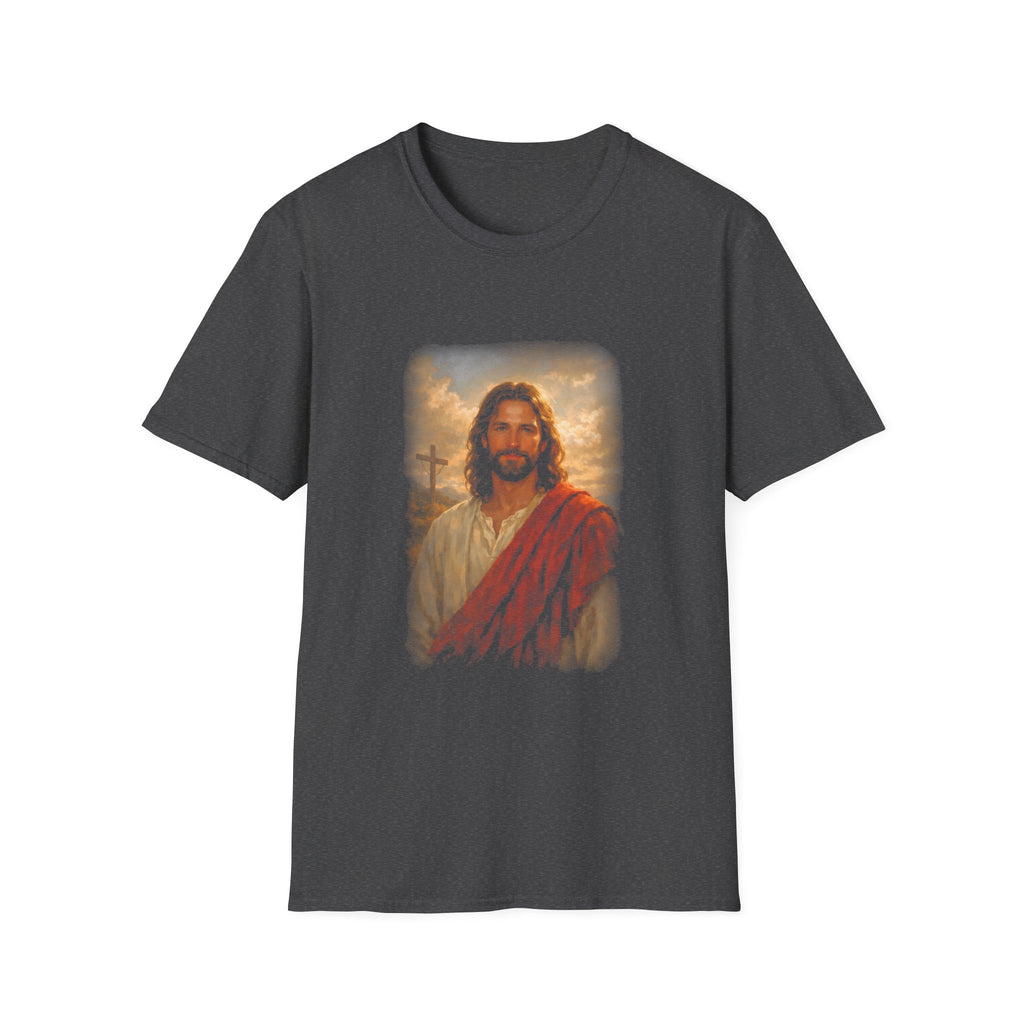 Jesus christ with cross christian faith resurrection savior inspirational religious image T-Shirt