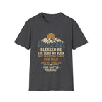 Blessed Be The Lord My Rock Who Trains My Hands For War And My Fingers For Battle Psalm 144 1 Christian Warrior Verse T-Shirt