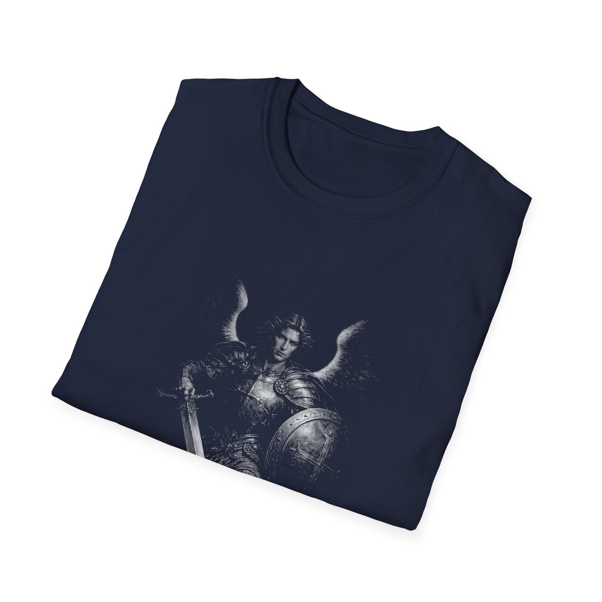 Archangel michael warrior of light defeating demon fallen angel spiritual warfare christian symbol of protection T-Shirt