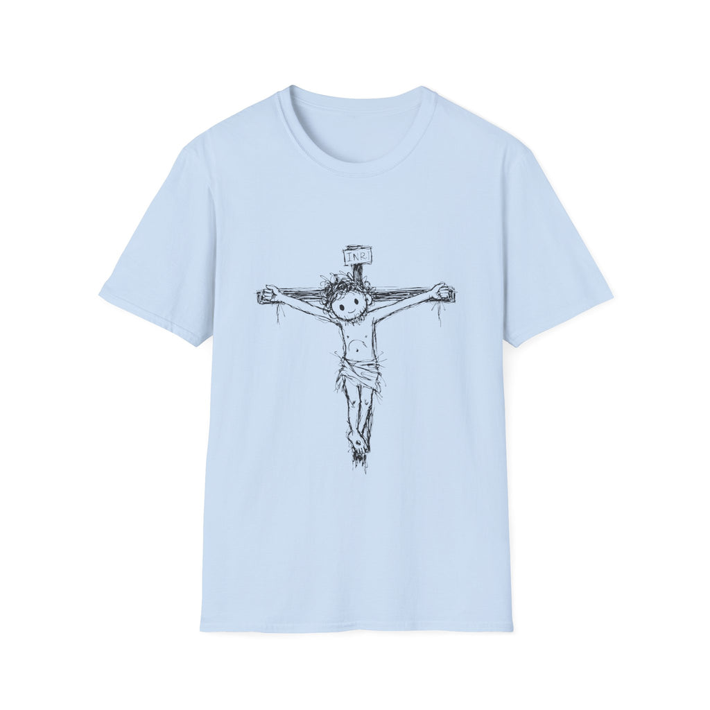 Inri cute jesus on the cross hand drawn christian faith easter good friday catholic bible T-Shirt
