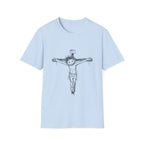 Inri cute jesus on the cross hand drawn christian faith easter good friday catholic bible T-Shirt