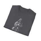 Psalm 23 4 even though i walk through the valley of shadow and death christian monk holding cross T-Shirt