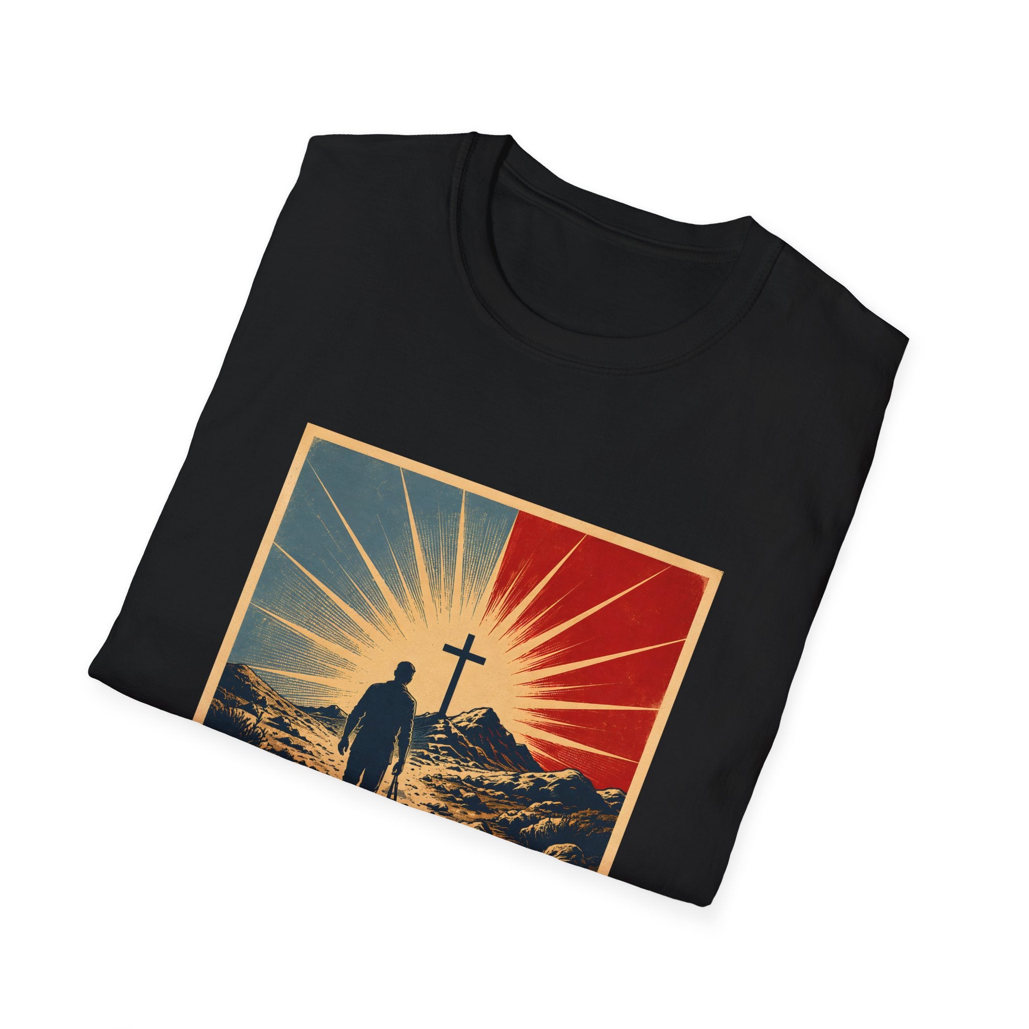 Walk By Faith Not By Sight Christian Cross Sunset Bible Verse Inspirational T-Shirt
