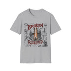 Broken But Redeemed Christian Warrior Armor Of God Faith Over Fear Helmet And Cross T-Shirt