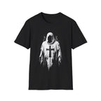 Hooded Crusader Phantom With Tattered Cross Robe Dark Gothic Grim Reaper Aesthetic T-Shirt