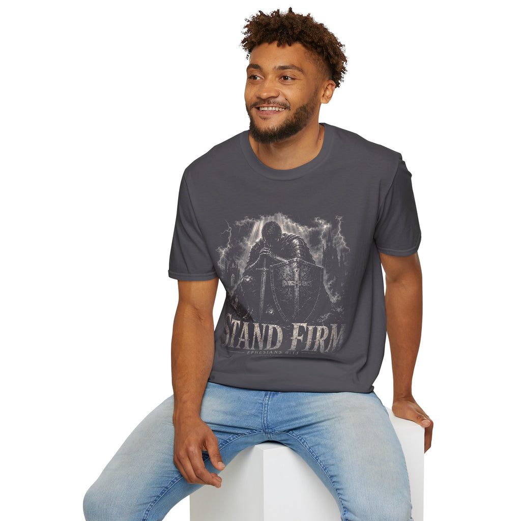 Stand Firm Ephesians 6 13 Christian Knight Armor Of God Spiritual Warfare Faith Courage T-Shirt