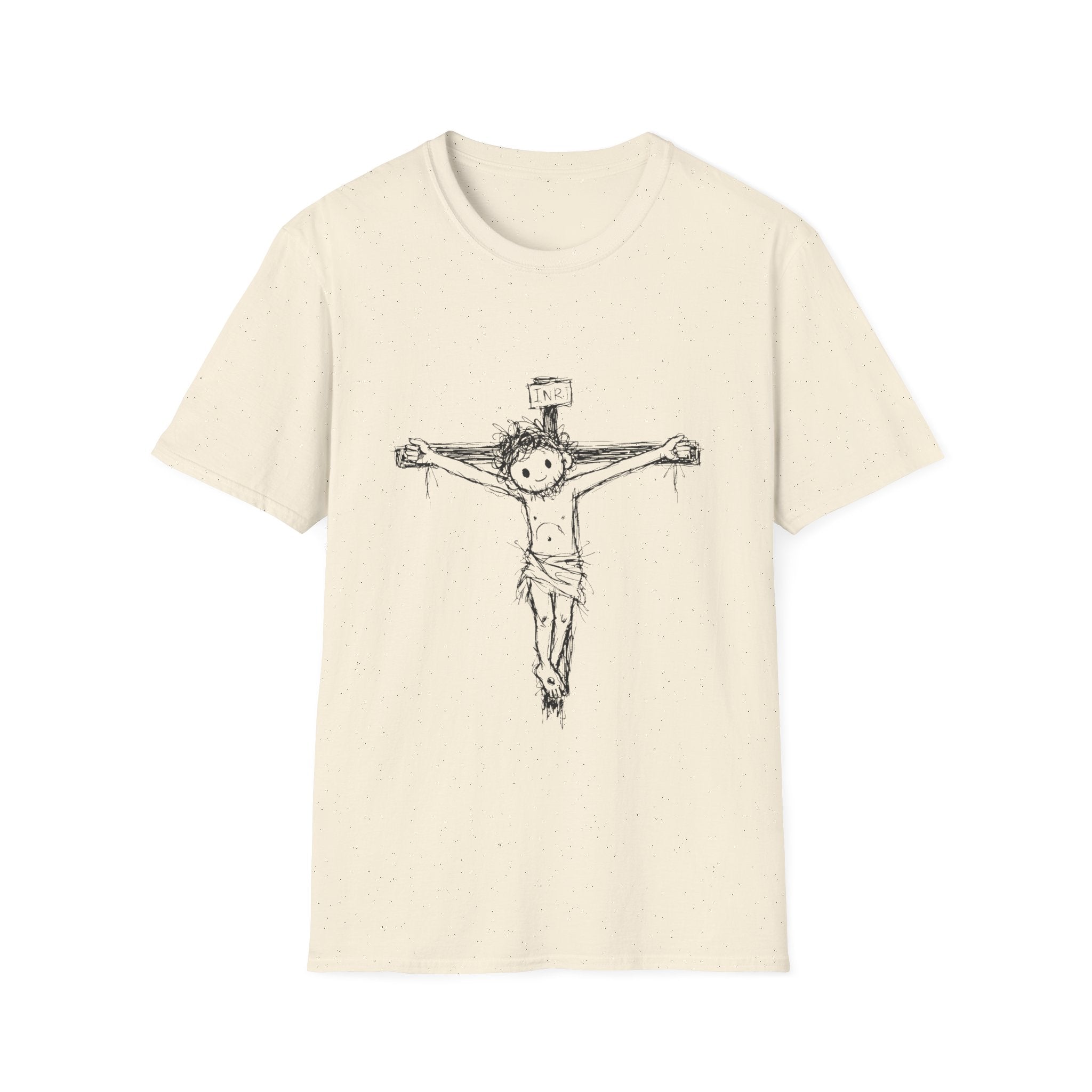 Inri cute jesus on the cross hand drawn christian faith easter good friday catholic bible T-Shirt