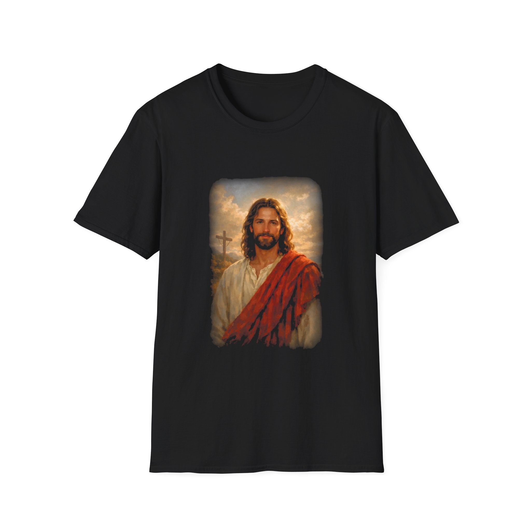 Jesus christ with cross christian faith resurrection savior inspirational religious image T-Shirt