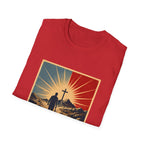 Walk By Faith Not By Sight Christian Cross Sunset Bible Verse Inspirational T-Shirt