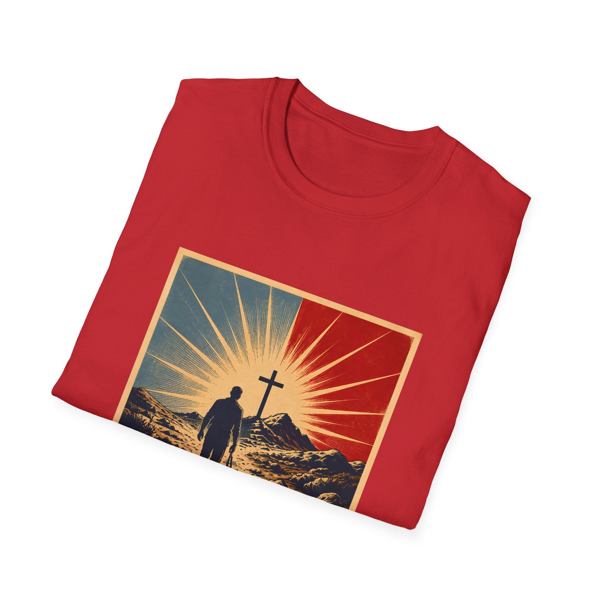 Walk By Faith Not By Sight Christian Cross Sunset Bible Verse Inspirational T-Shirt
