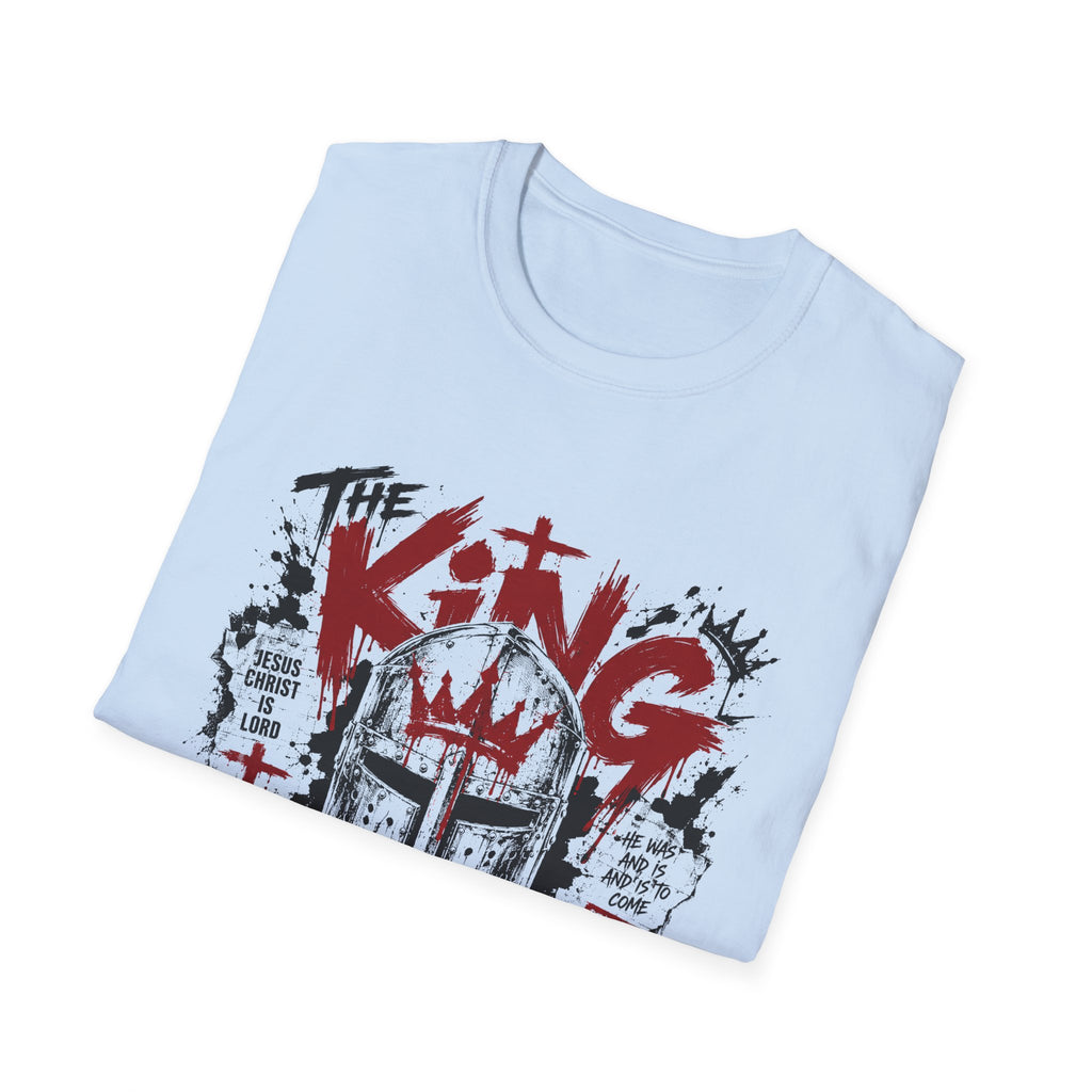 The King Still Reigns Christian Warrior Jesus Christ Is Lord Revelation 1 8 T-Shirt