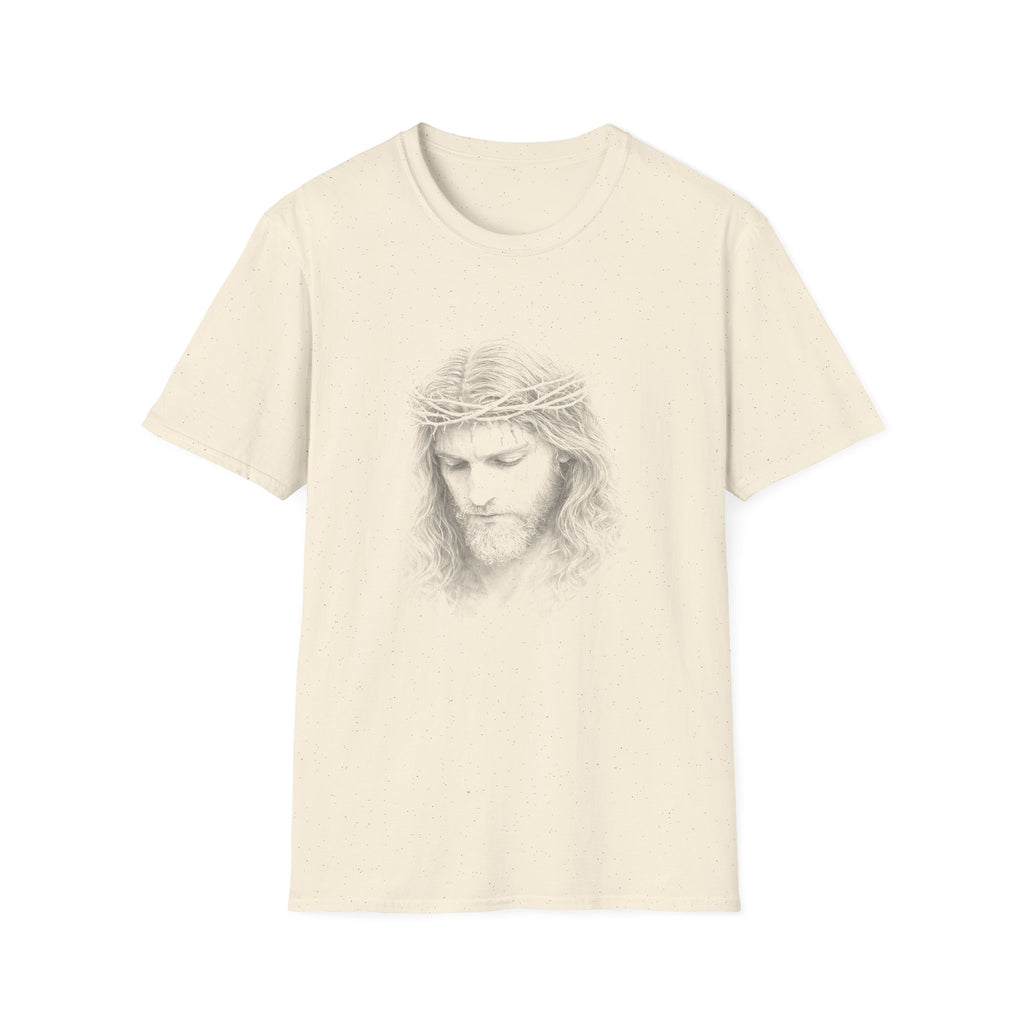 Jesus Christ Crown Of Thorns Portrait Christian Faith Lent And Easter Holy Week Religious Savior T-Shirt