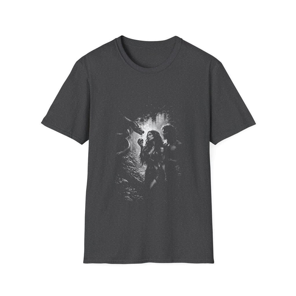 Eden temptation adam and eve serpent dark biblical design T-Shirt