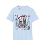 Broken But Redeemed Christian Warrior Armor Of God Faith Over Fear Helmet And Cross T-Shirt