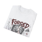 Forged Through Trial Christian Warrior Shield Iron Sharpens Iron Bible Verse Faith T-Shirt