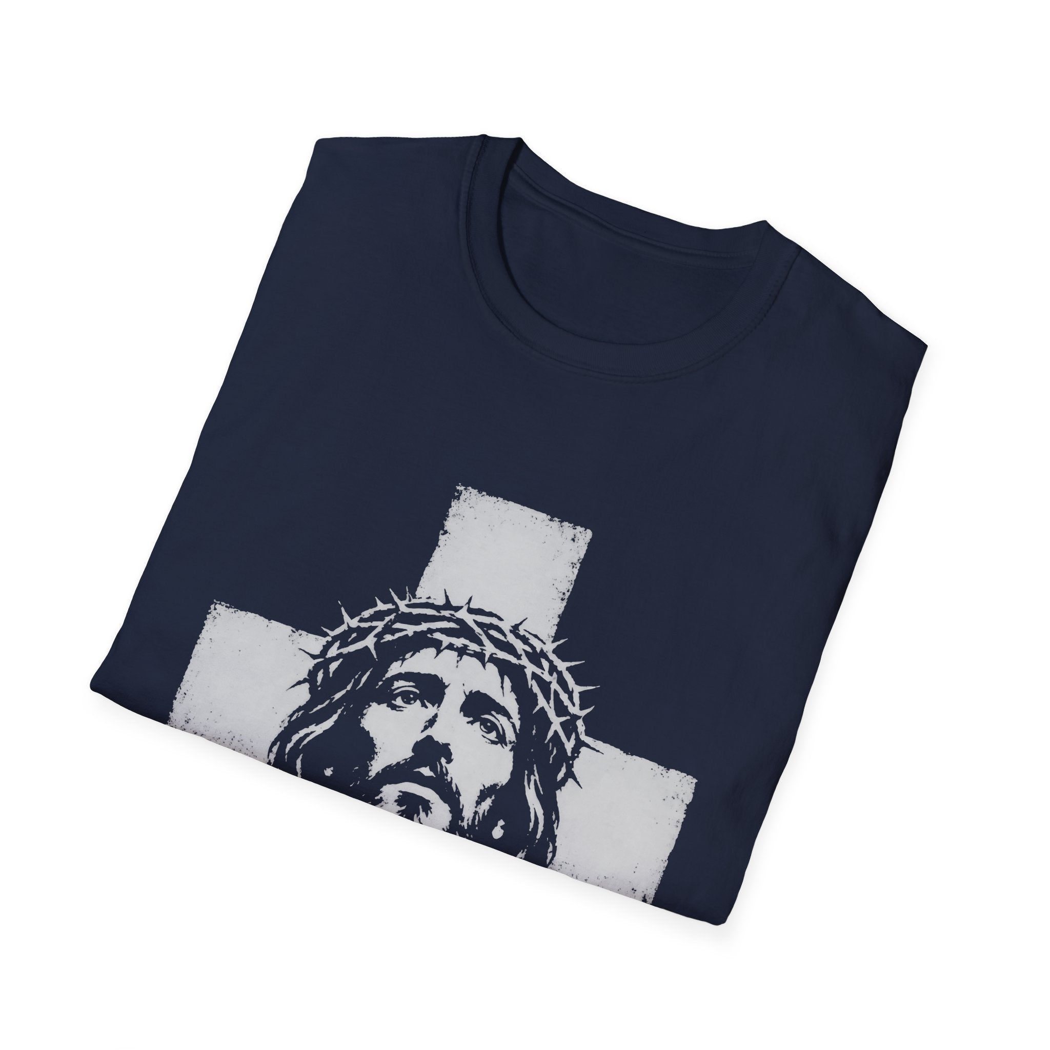 Jesus Christ With Crown Of Thorns And Cross Christian Faith Easter Good Friday Religious T-Shirt