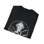 Cowboy Kneeling In Prayer Under Radiant Cross Western Christian Faith Desert Spiritual Scene T-Shirt
