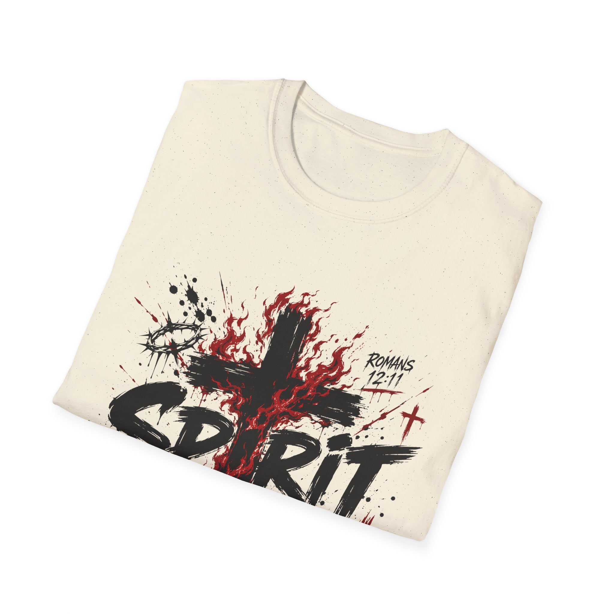 Spirit Ignition Romans 12 11 Fiery Christian Cross Worship Revival Faith T-Shirt