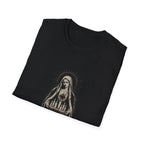 Sacred Heart Madonna With Prayer Candles Gothic Catholic Mary Icon T-Shirt