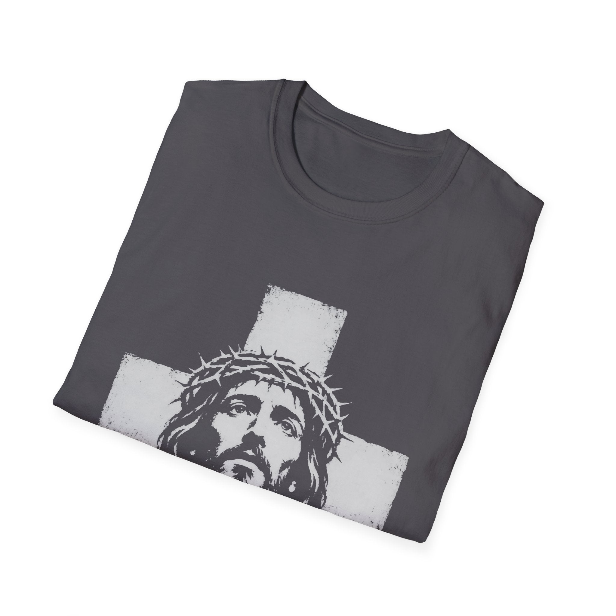 Jesus Christ With Crown Of Thorns And Cross Christian Faith Easter Good Friday Religious T-Shirt