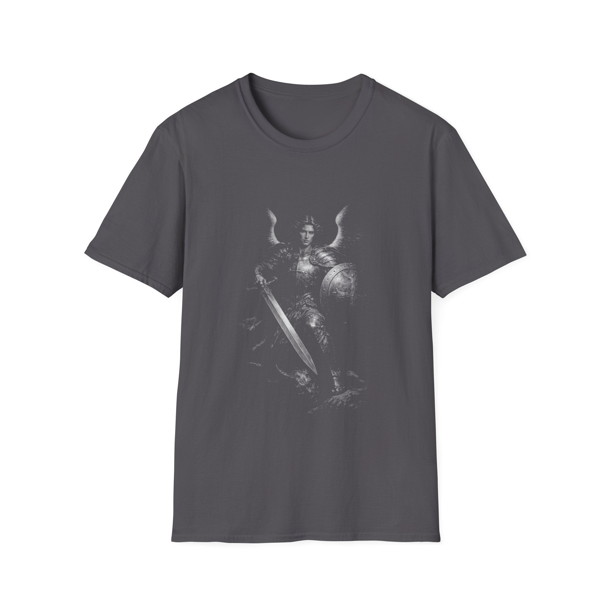 Archangel michael warrior of light defeating demon fallen angel spiritual warfare christian symbol of protection T-Shirt