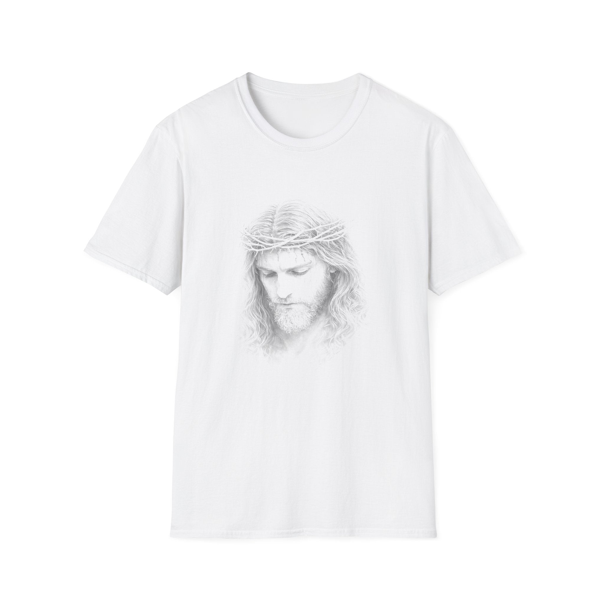 Jesus Christ Crown Of Thorns Portrait Christian Faith Lent And Easter Holy Week Religious Savior T-Shirt