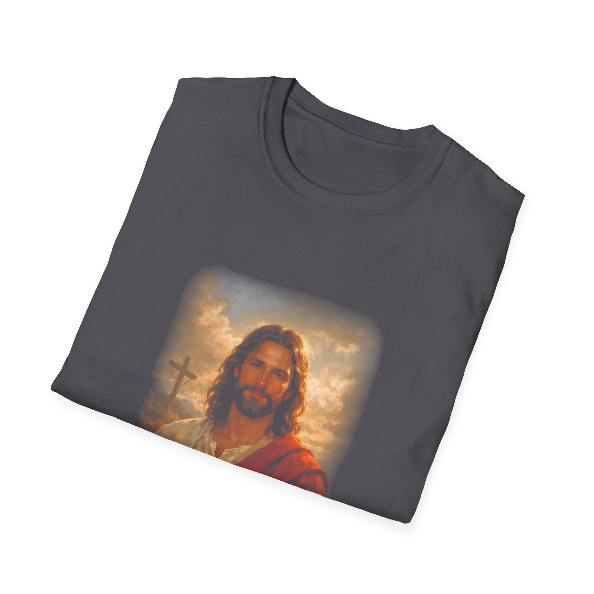 Jesus christ with cross christian faith resurrection savior inspirational religious image T-Shirt