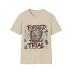 Forged Through Trial Christian Warrior Shield Iron Sharpens Iron Bible Verse Faith T-Shirt