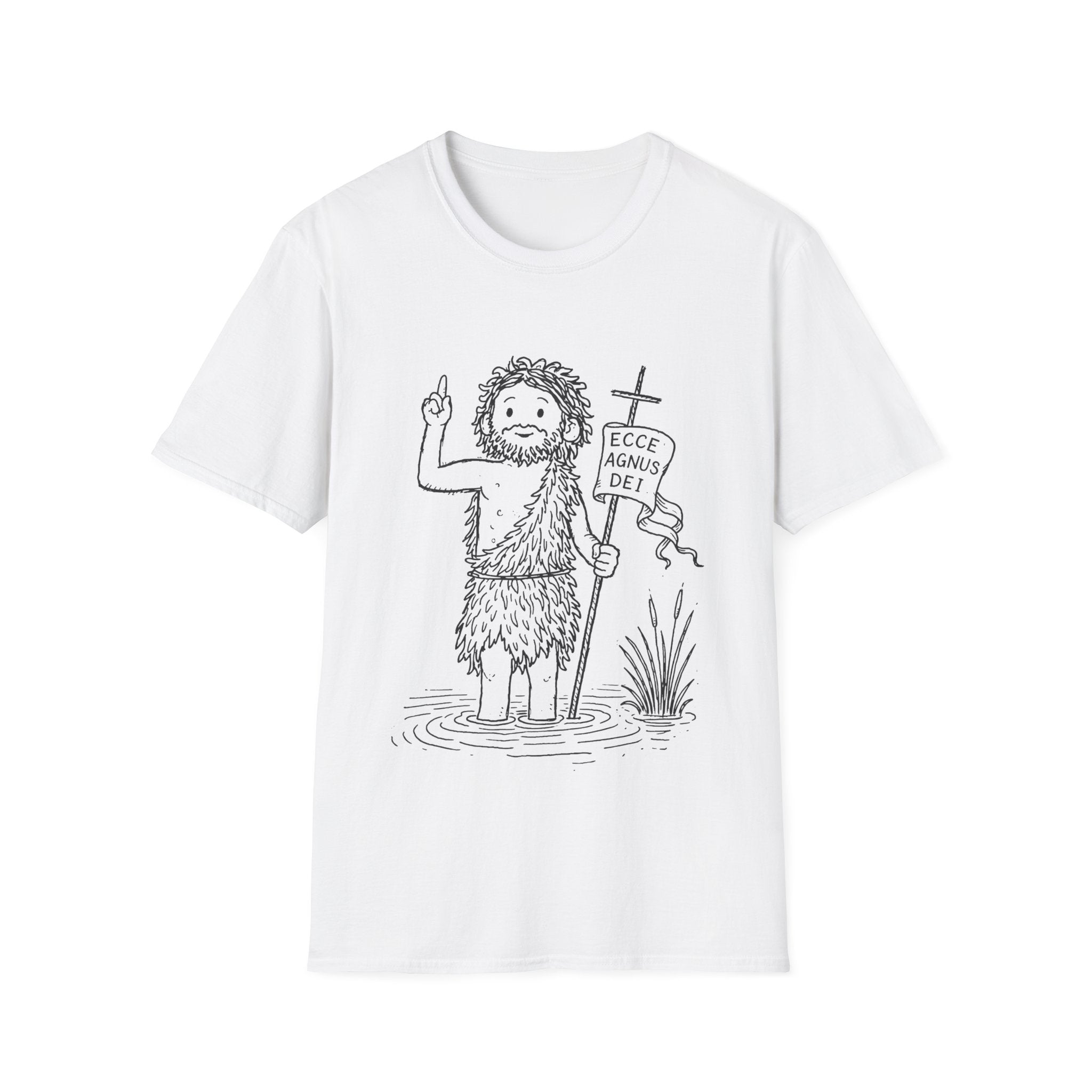 Ecce agnus dei john the baptist in jordan river christian baptism T-Shirt