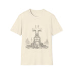 Medieval Crusader Knight Kneeling In Prayer At Cross Christian Warrior Faith T-Shirt