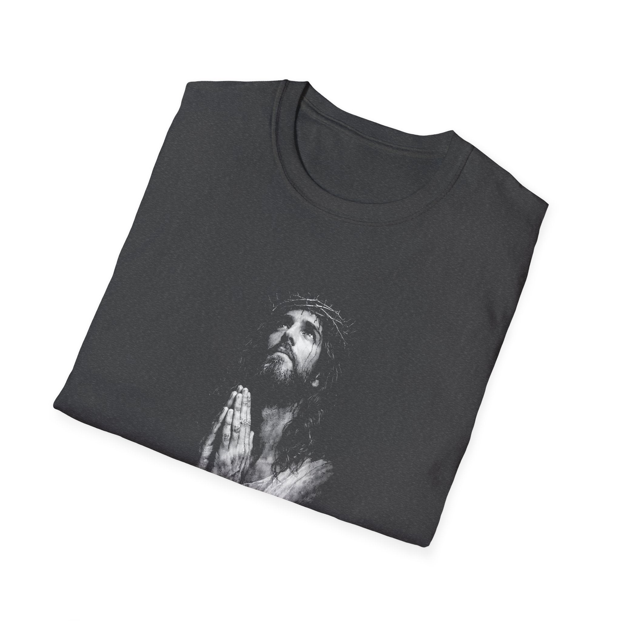 Jesus Christ Praying Crown Of Thorns Christian Faith Easter Good Friday Salvation Art T-Shirt