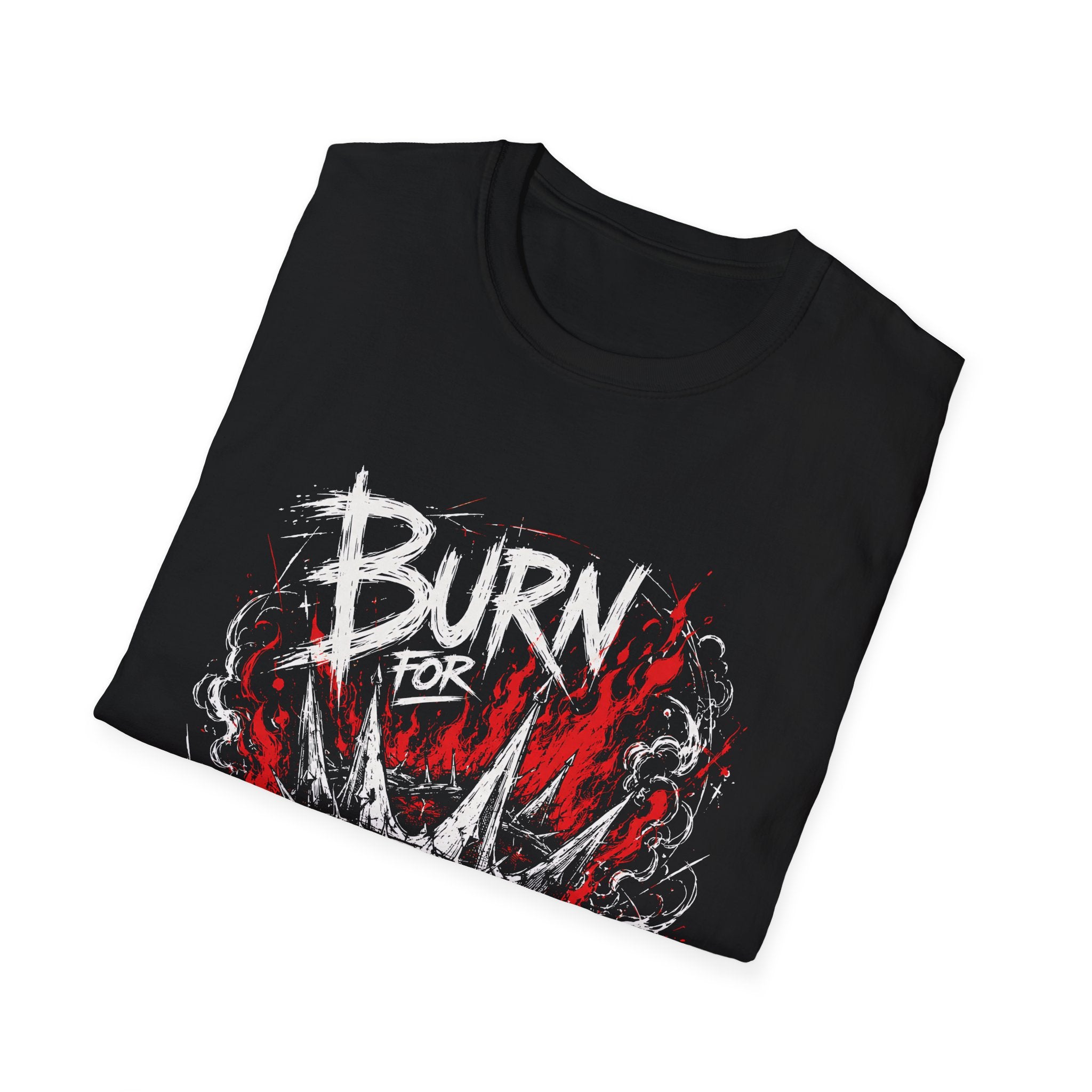 Burn For Something Eternal Christian Faith Fire Crown Of Thorns Revival T-Shirt