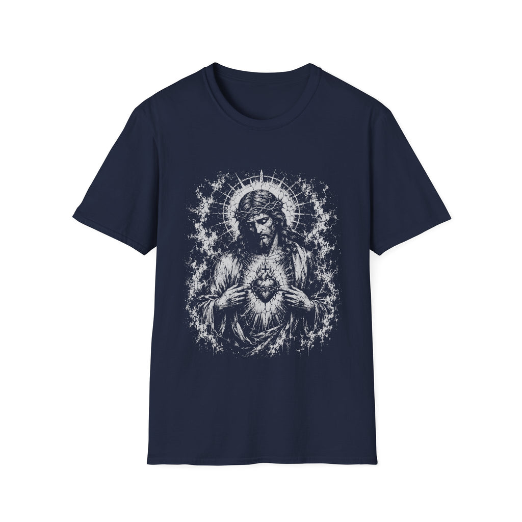 Sacred Heart Of Jesus Christ Radiant Christian Catholic Devotional Portrait T-Shirt