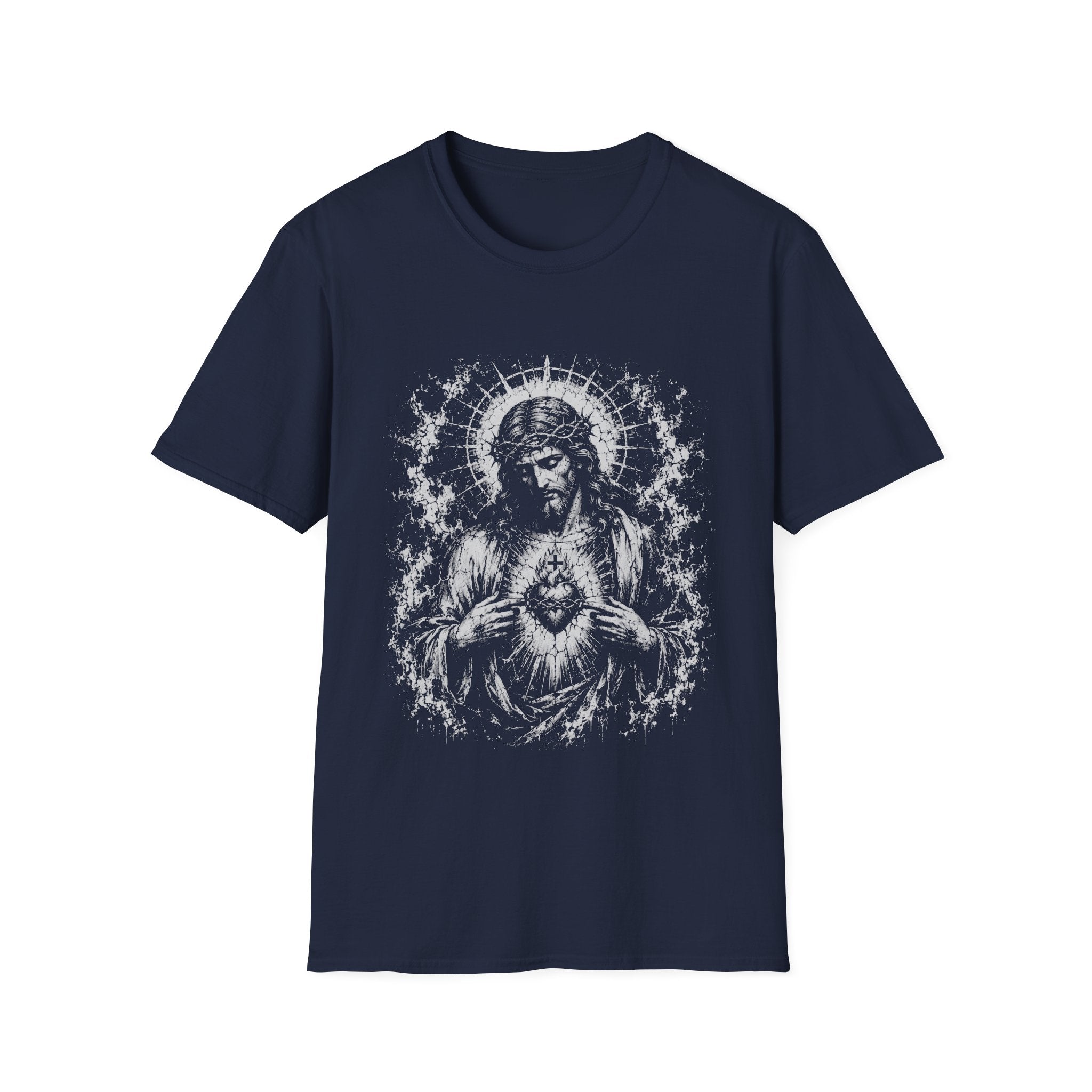 Sacred Heart Of Jesus Christ Radiant Christian Catholic Devotional Portrait T-Shirt