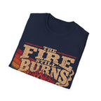 The Fire Still Burns Christian Revival Cross Crown Retro Vintage Faith Jesus T-Shirt