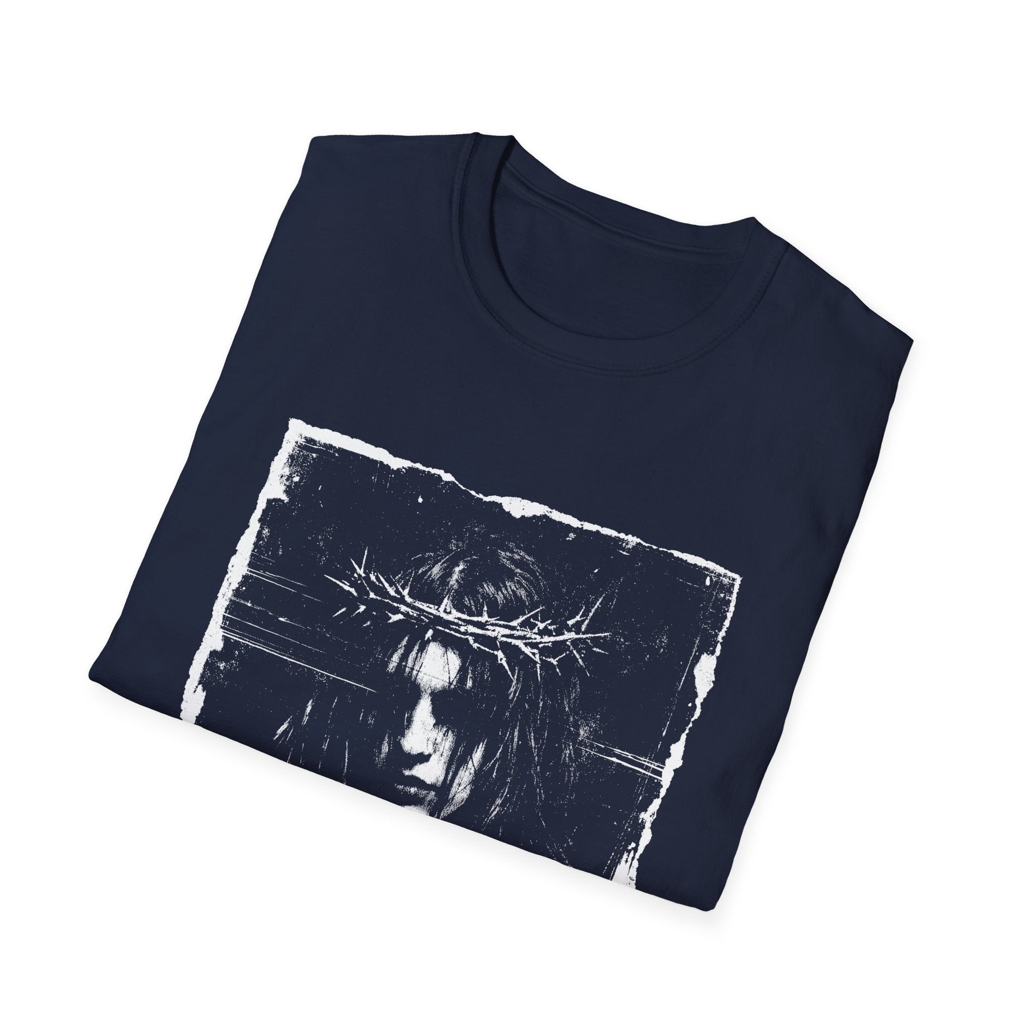 Crown of thorns gothic rock messiah dark grunge portrait alternative metal T-Shirt