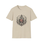 Sacred Heart Barbed Wire Cross Dark Roses Anatomical Heart T-Shirt