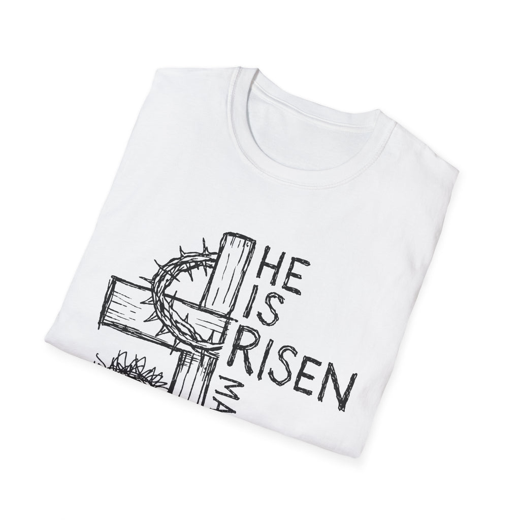 He is risen matthew 28:6 cute easter christian resurrection kids faith T-Shirt