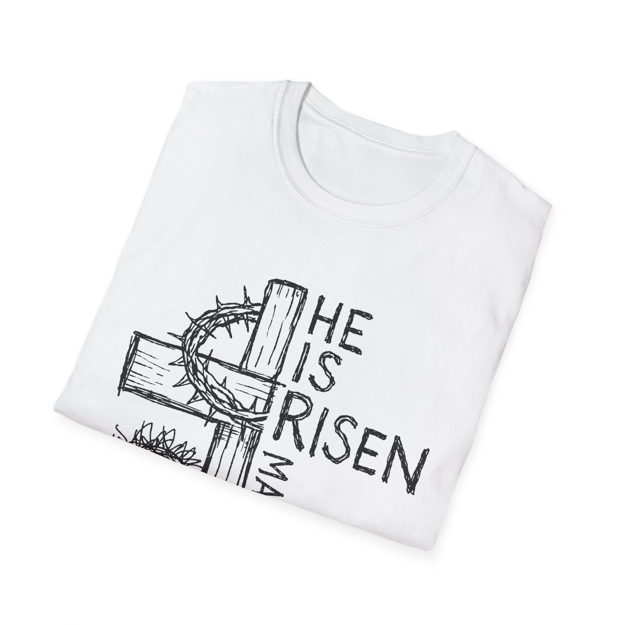 He is risen matthew 28:6 cute easter christian resurrection kids faith T-Shirt