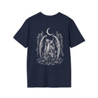 BACKPRINT Gothic Weeping Angel Under Crescent Moon In Ruined Cathedral Dark Fallen Angel BACKPRINT T-Shirt